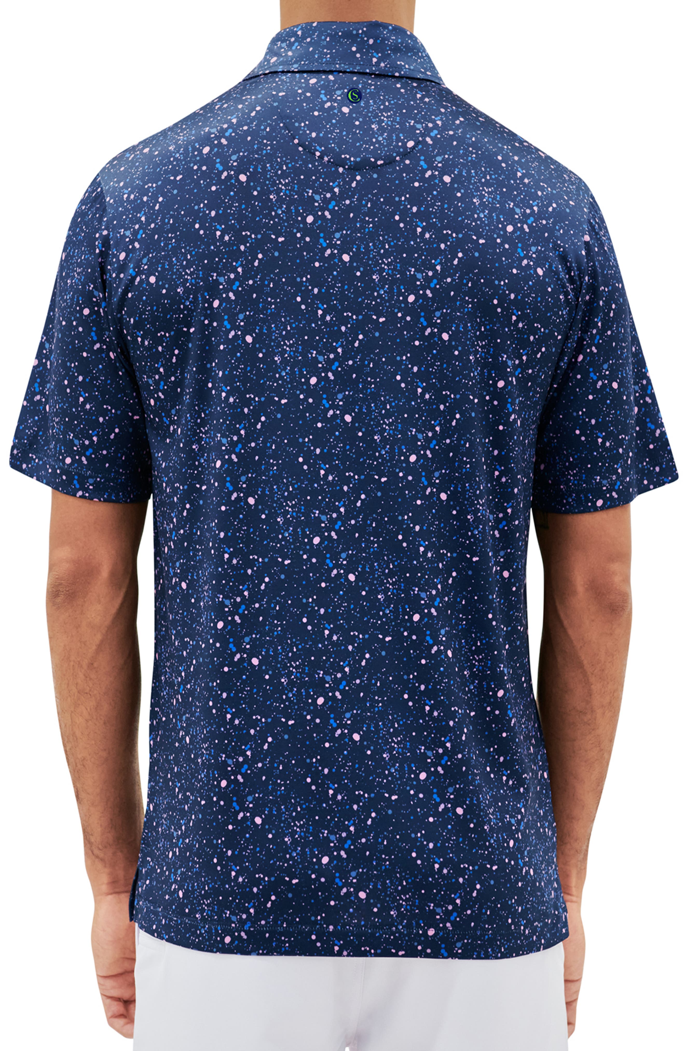 Regular Fit Paint Splatter Print Recycled Performance Golf Polo - image 4