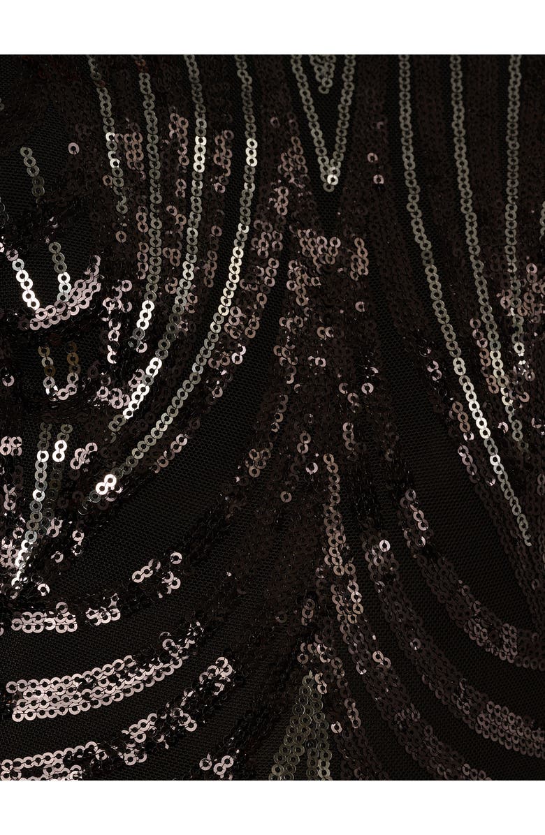 Adrianna Papell Sequin Column Gown, Alternate, color, Black/ Gunmetal