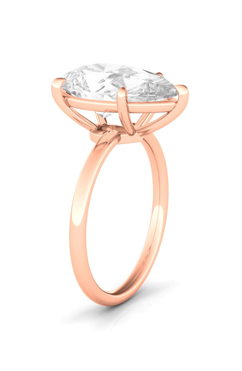 HauteCarat Pear Cut Lab Grown Diamond Ring, Alternate, color, 2.00 Ctw 18K Rose Gold
