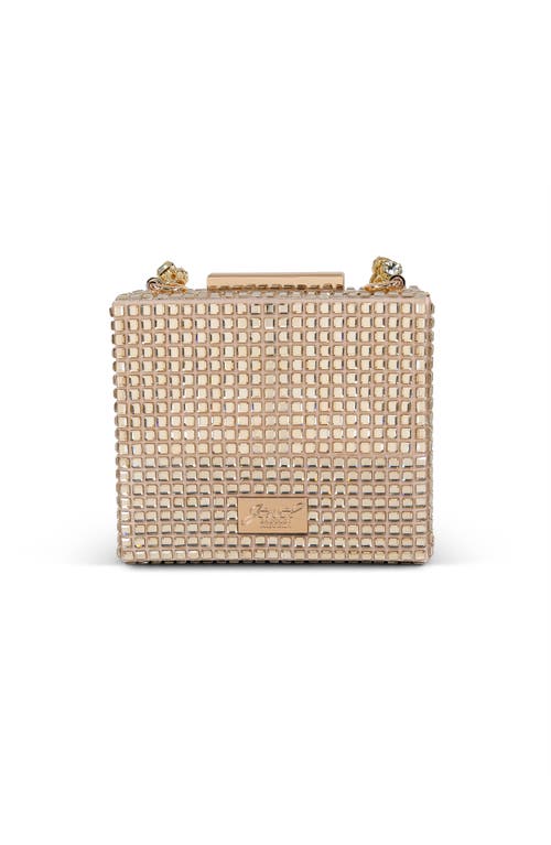 Jewel Badgley Mischka Serenity Crystal Box Clutch In Gold