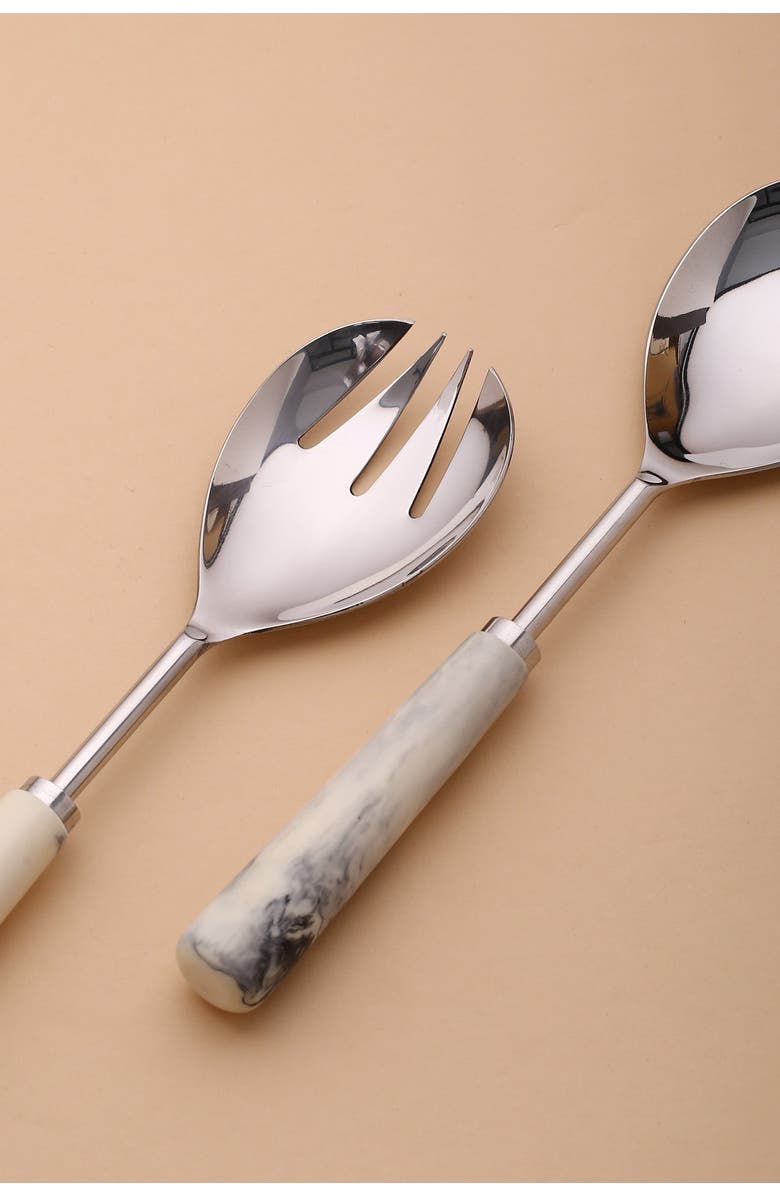 Tiramisu Resin & Metal Salad Server 2-Piece Set, Alternate, color, Ivory
