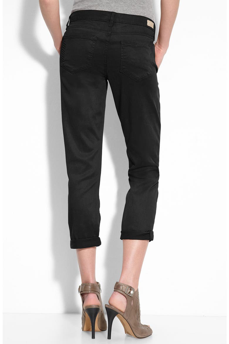Denim 'Kenya' Stretch Woven Trousers, Main, color, BLACK