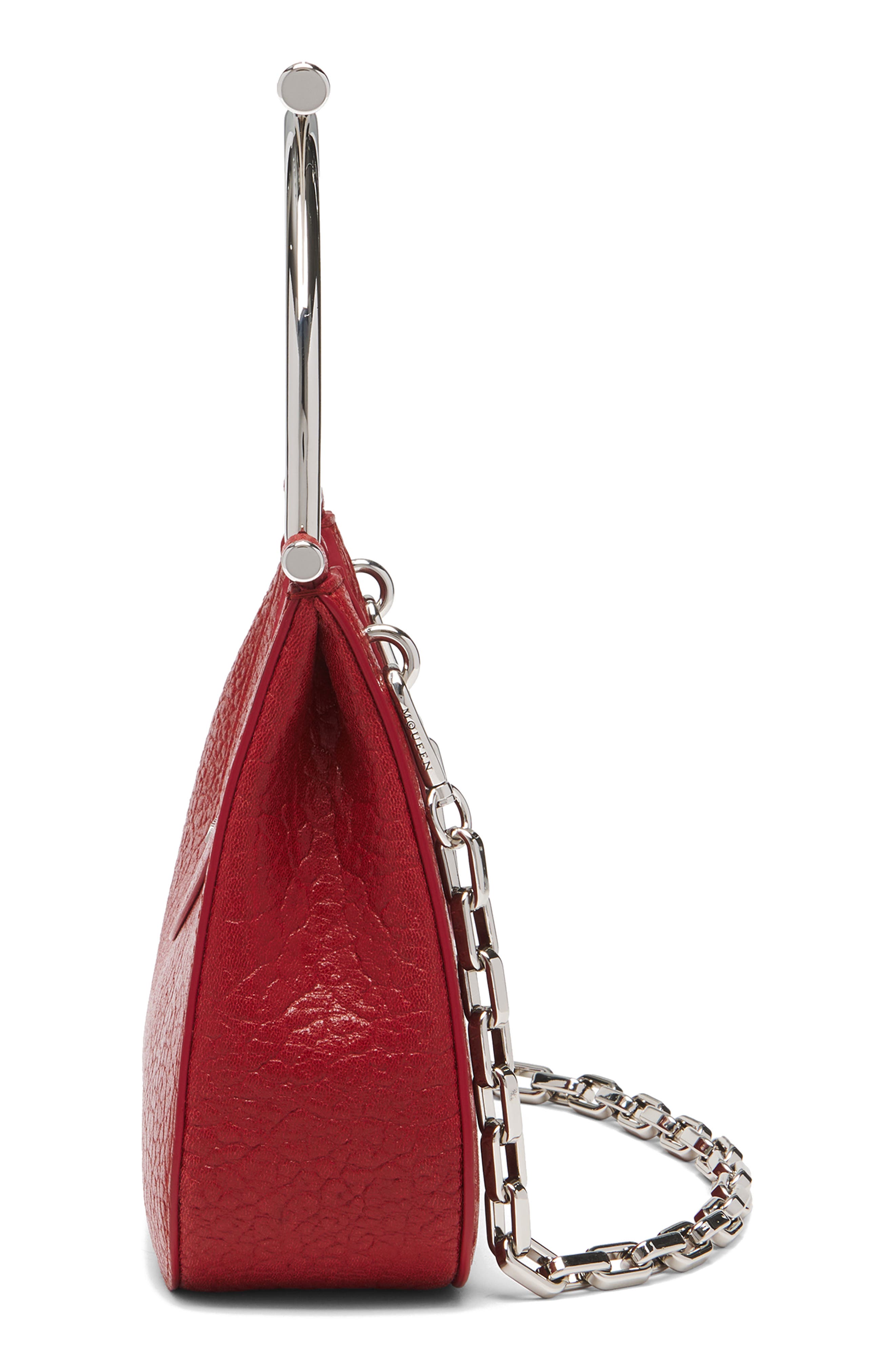 McQueen Mini T-Bar Crossbar Leather Handbag, Alternate, color, 