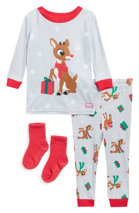 Kids' 3-Piece Snug Fit Pajamas & Socks Set