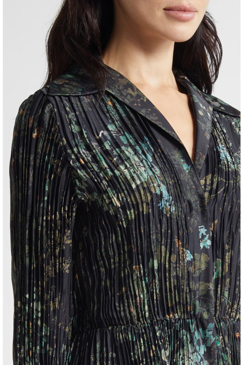 Grape Vine Long Sleeve Jacquard Dress, Alternate, color, BLACK SKY