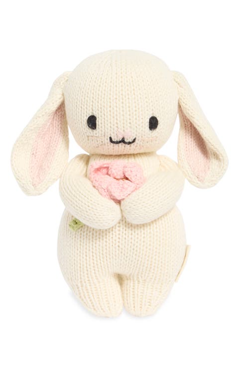 Baby Bunny with Flower Cotton Stuffed Animal