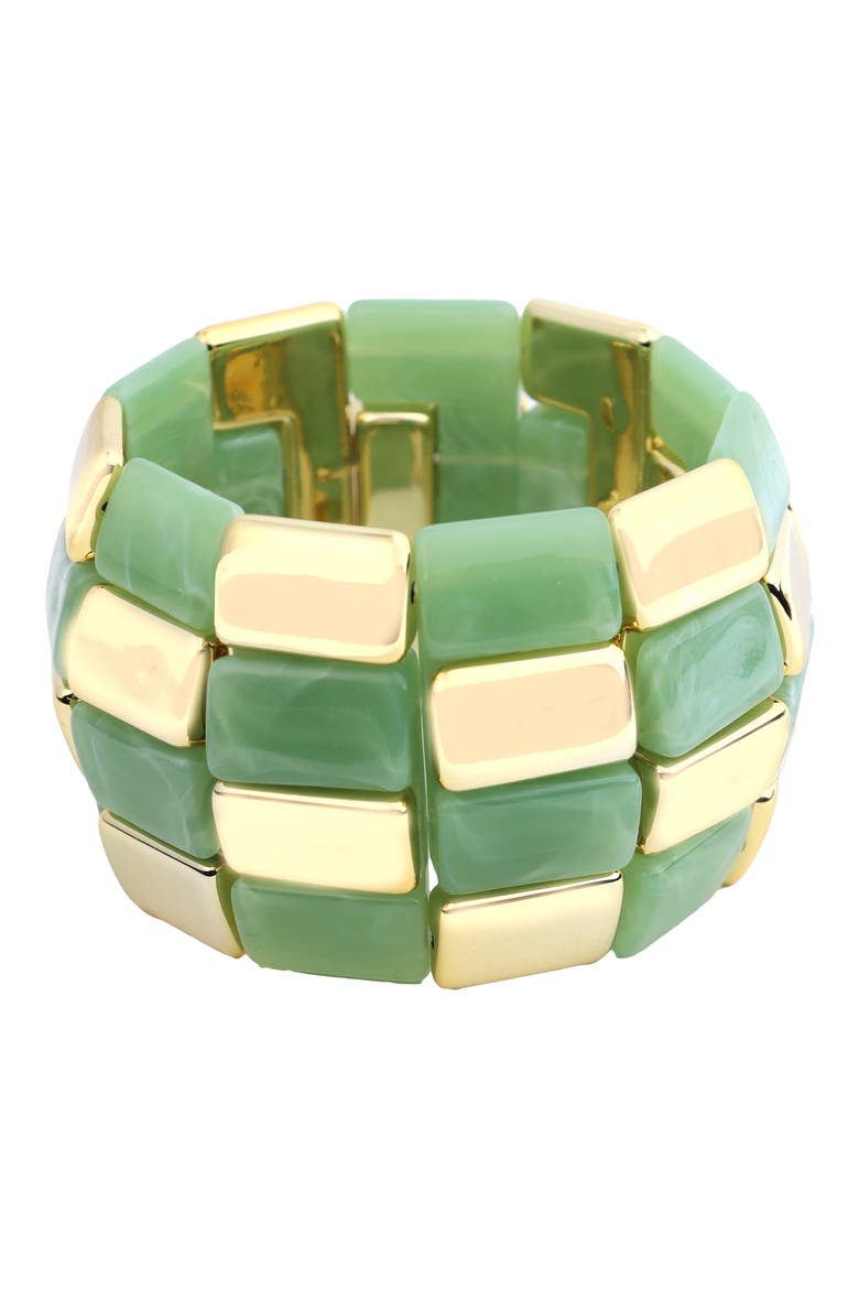 Beaded Stretch Bracelet, Main, color, GREEN