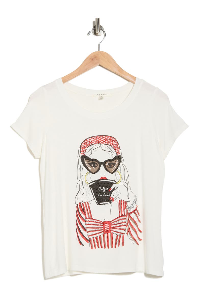 Coffee Graphic T-Shirt, Alternate, color, BONE
