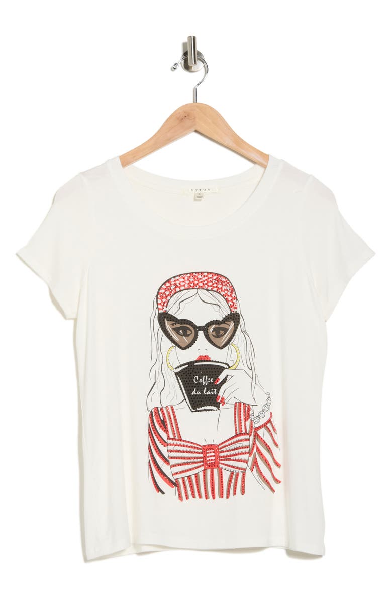 CYRUS Coffee Graphic T-Shirt, Alternate, color, Bone