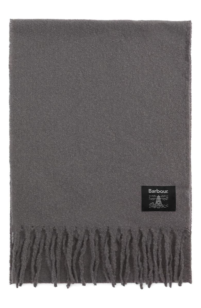 Barbour Brandy Bouclé Scarf, Main, color, Grey