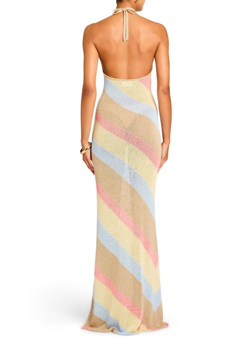 Shop Ser.o.ya Dree Knit Maxi Dress In Yellow/peach/stone