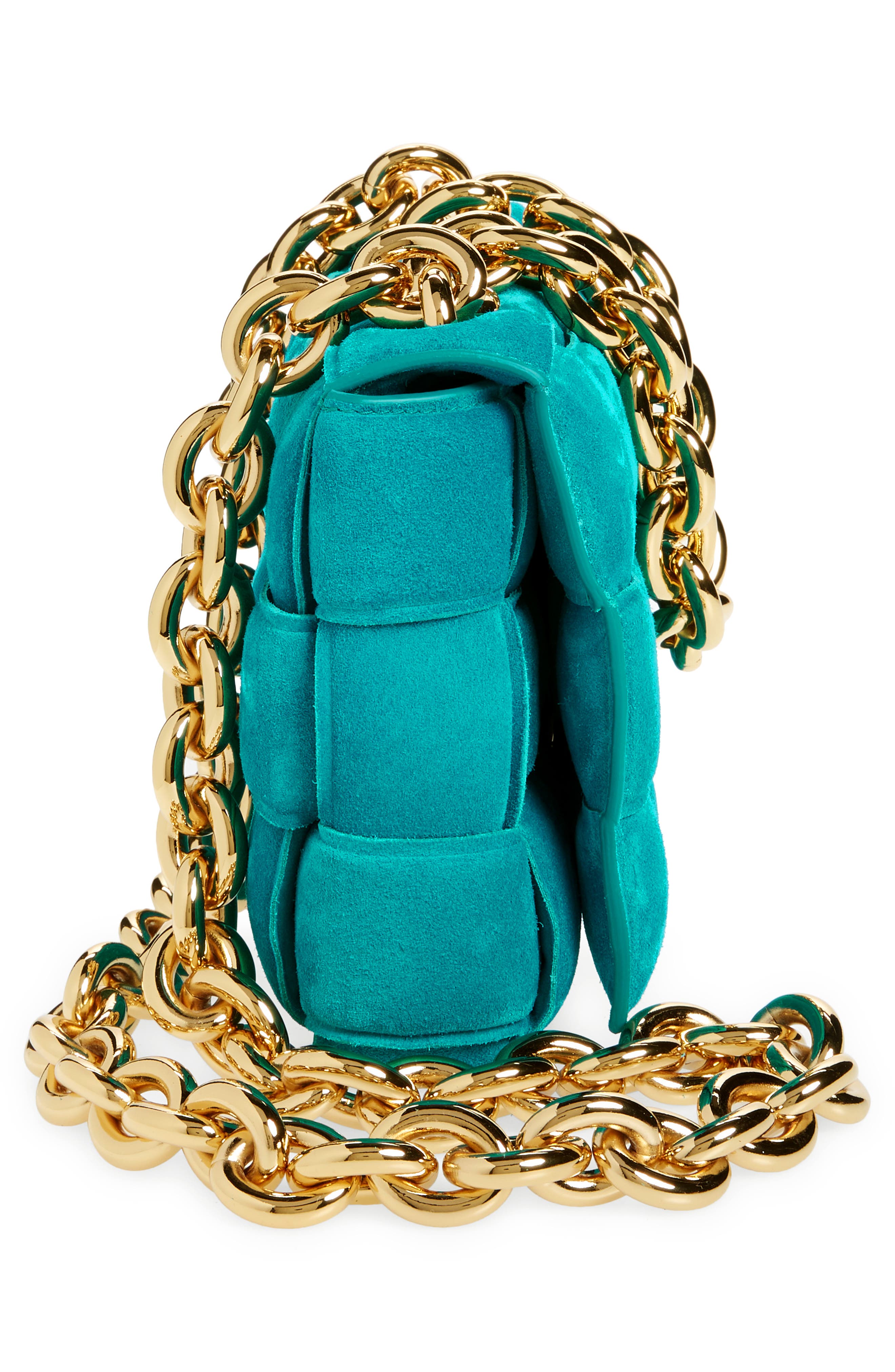 Chain Cassette Suede Crossbody Bag, Alternate, color, BLASTER GOLD