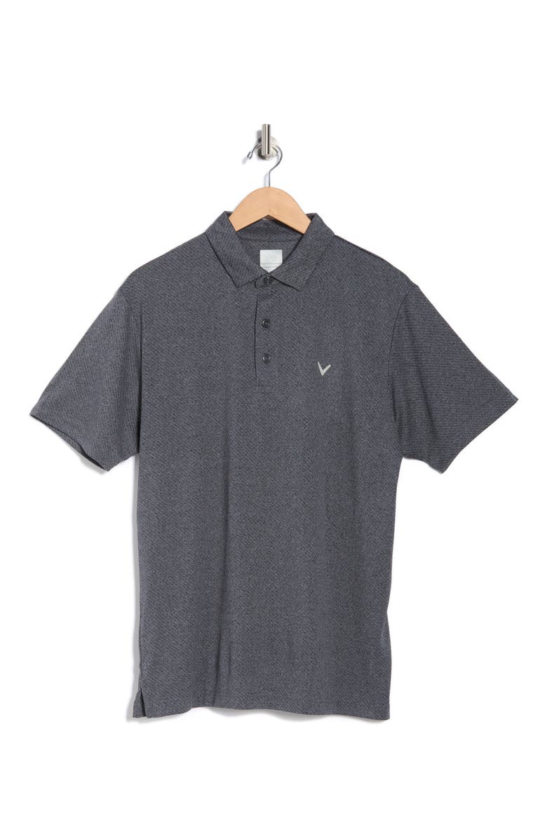 Ventilated Heathered Golf Polo, Alternate, color, BLACK HEATHER