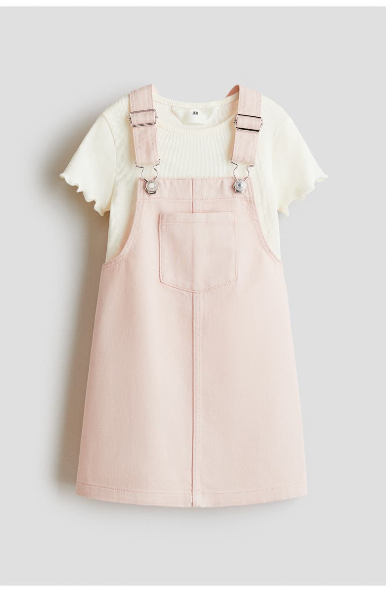 H&M 2-piece Cotton Set, Main, color, Light Pink/White