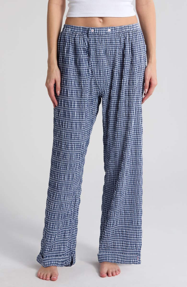 Free People Cloud Ten Check Print Pajama Pants, Main, color,