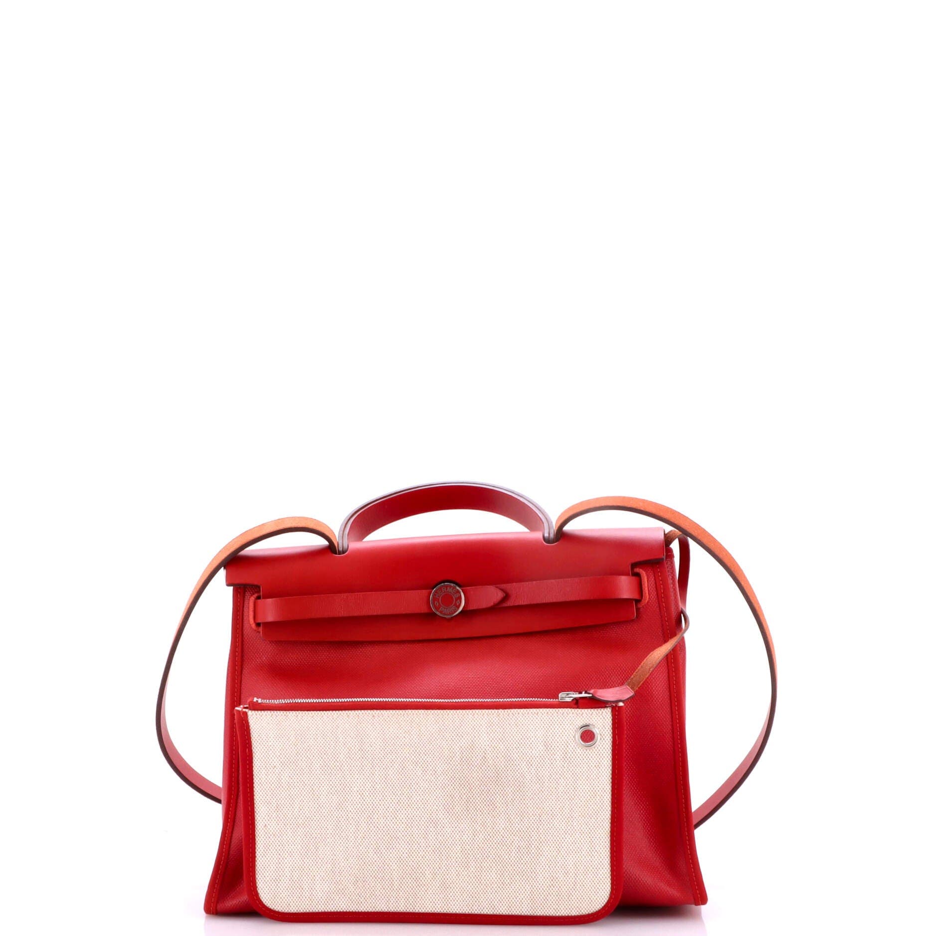 Herbag Zip Berline Vache Canvas and Leather 31, Alternate, color, Rouge Piment