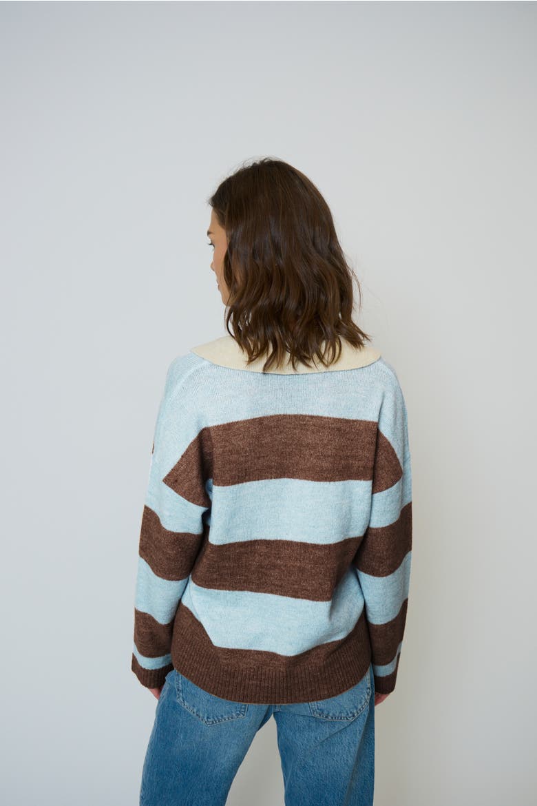Marley Striped Rugby Sweater, Alternate, color, BLUE CHOCOLATE