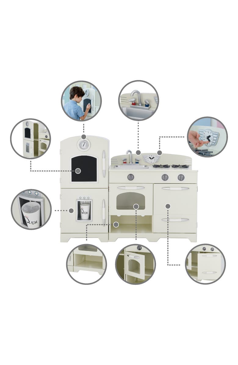 Teamson Kids Little Chef Fairfield Retro Play Kitchen, Alternate, color, White