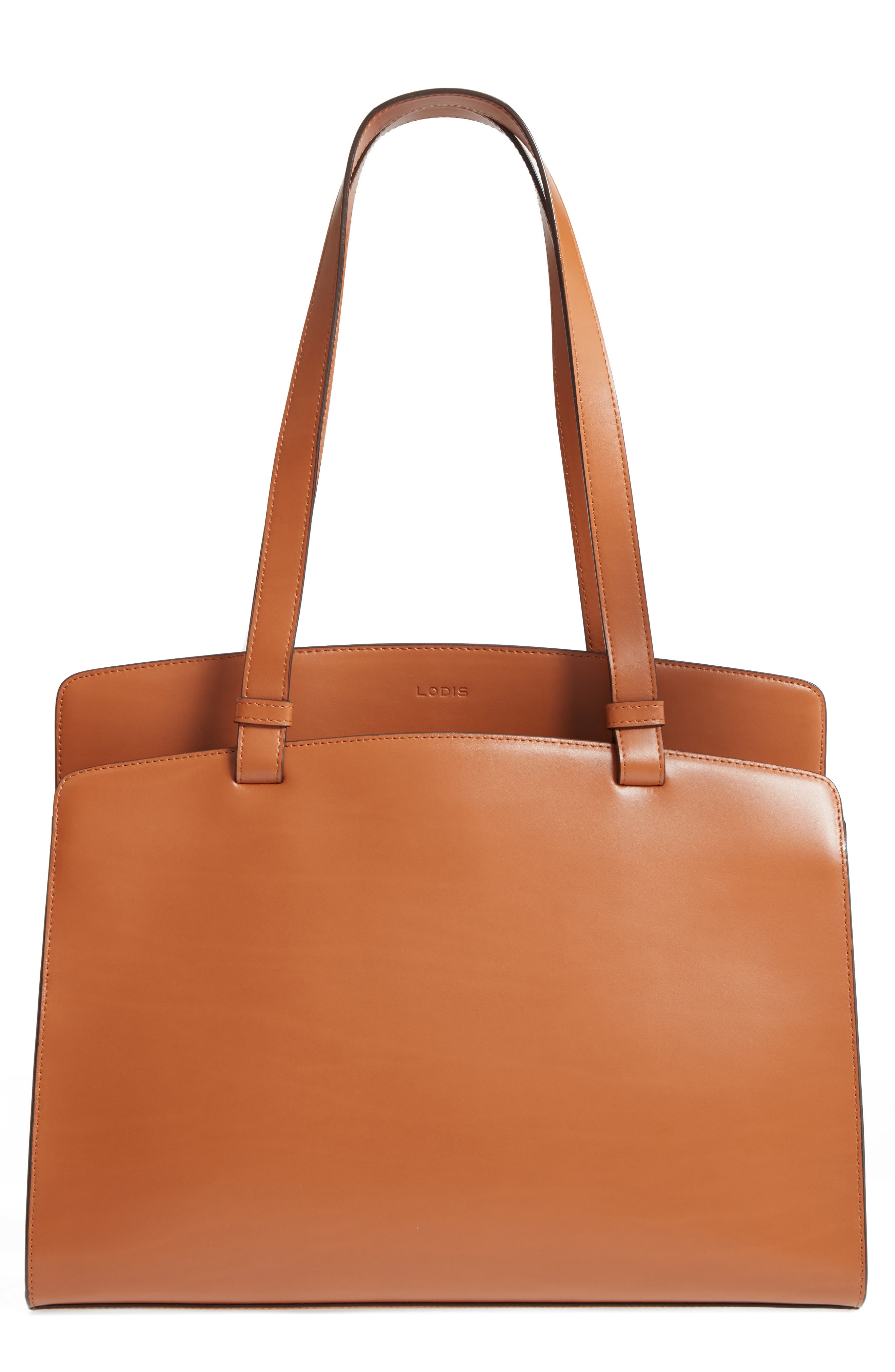 Audrey Under Lock & Key - Jana RFID Leather Tote, Main, color, TOFFEE