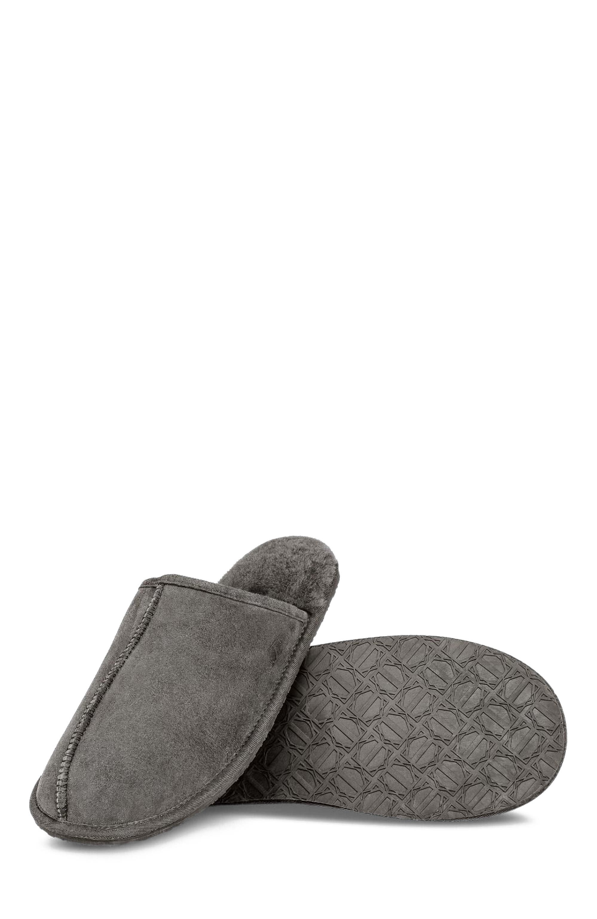 Edmund Mens sheepskin slippers, Alternate, color, Grey