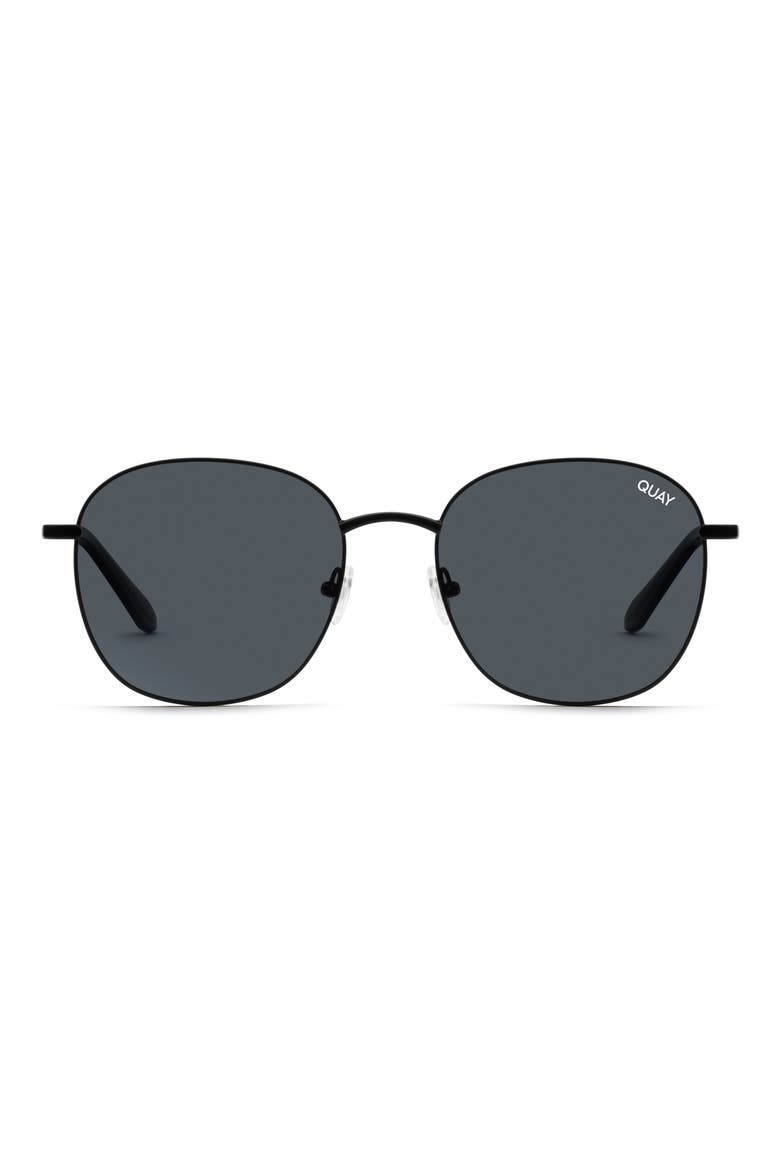 Jezabell 56mm Polarized Round Sunglasses, Main, color, BLACK / SMOKE POLARIZED LENS
