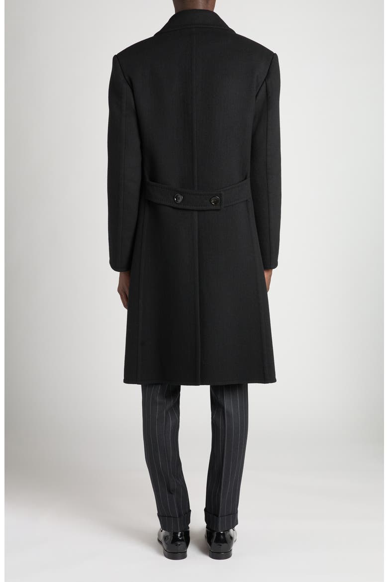 Double Breasted Black Wool Overcoat, Alternate, color, LB999 BLACK