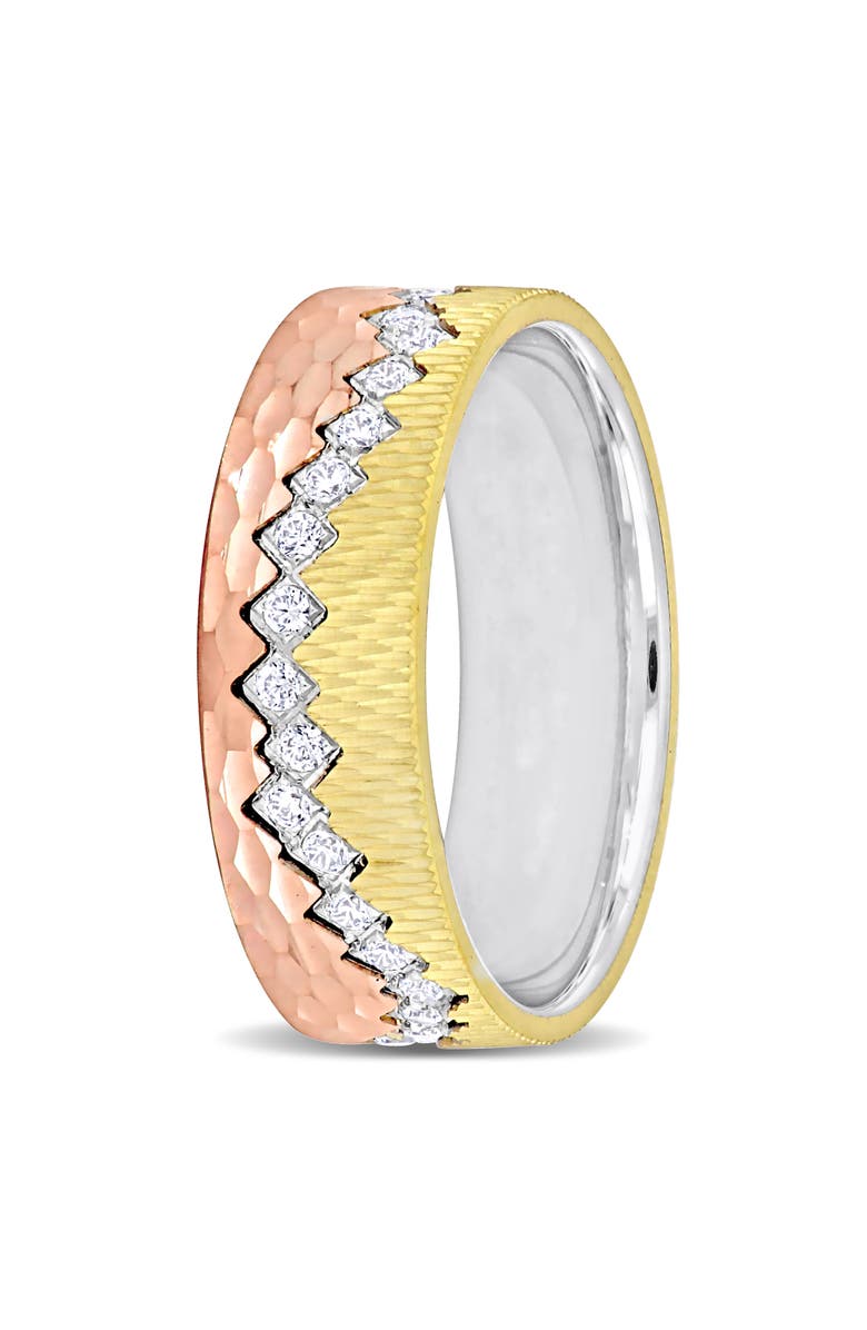 Julianna B. Cubic Zirconia Zigzag Wedding Band 14k, Alternate, color, 14K Gold