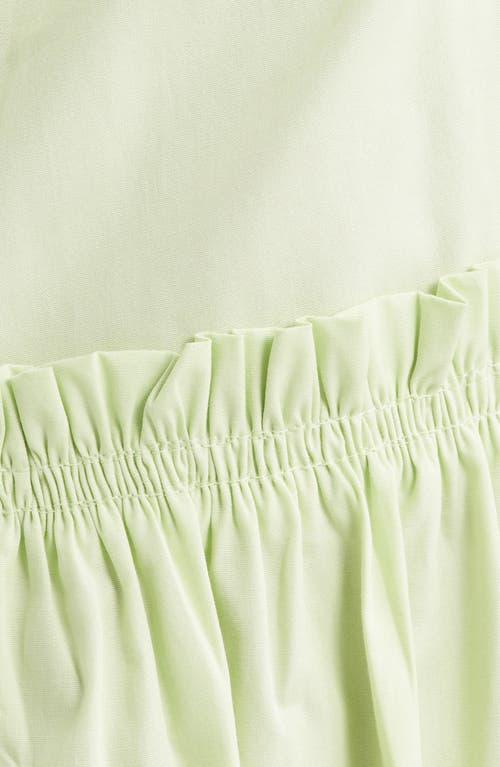 Topshop Ruffle Seam Poplin Maxi Skirt In Green