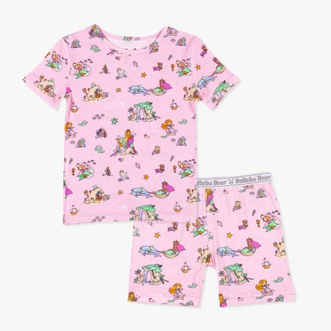 Mermaid Lagoon Kids 2-Piece Short Sleeve & Shorts Pajama Set (Toddler, Little Kid & Big Kid)
