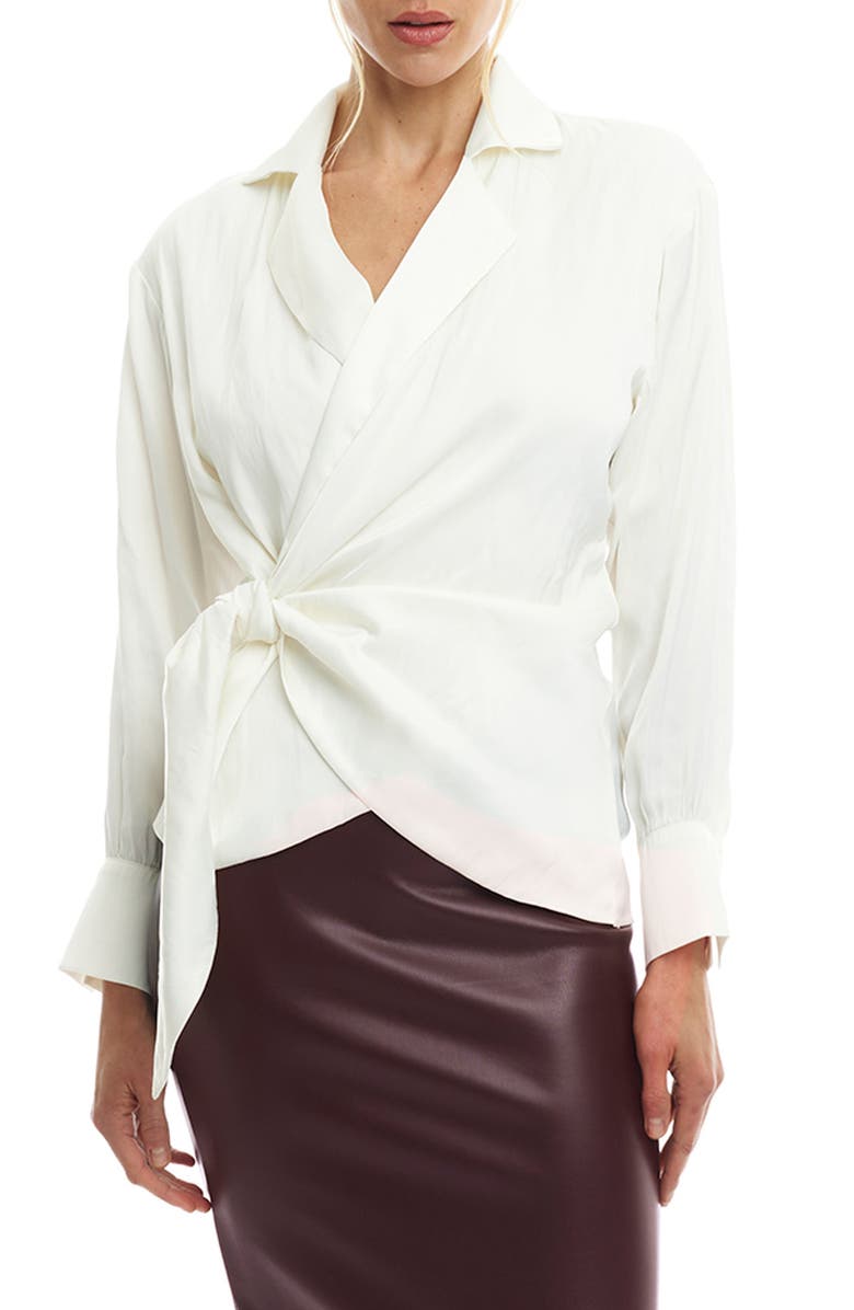 LBLC the label Faith Long Sleeve Wrap Top, Main, color, Ivory