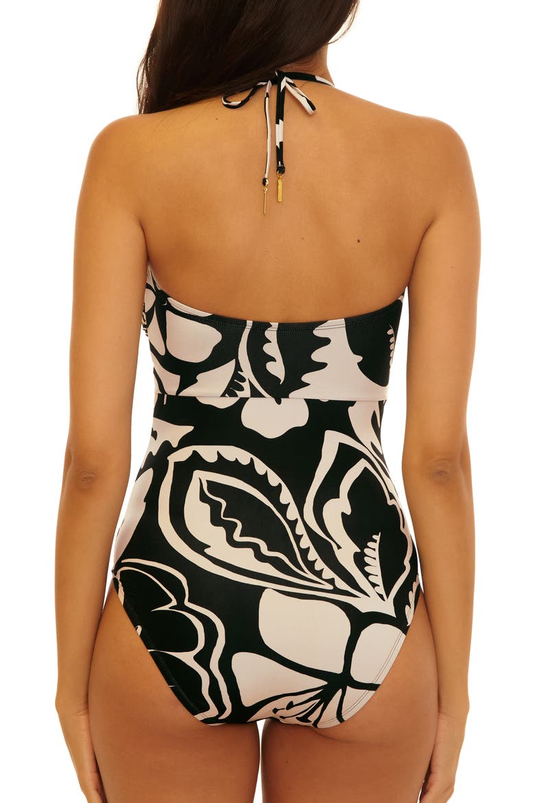 Bandeau One-Piece Swimsuit, Alternate, color, FLORENCE (FLO)