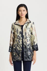 Ming Wang Abstract Animal Print Woven Jacket