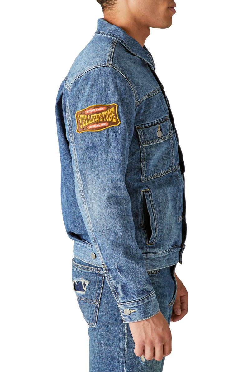 Lucky Brand x Yellowstone Type 2 Pintuck Denim Jacket, Alternate, color, 