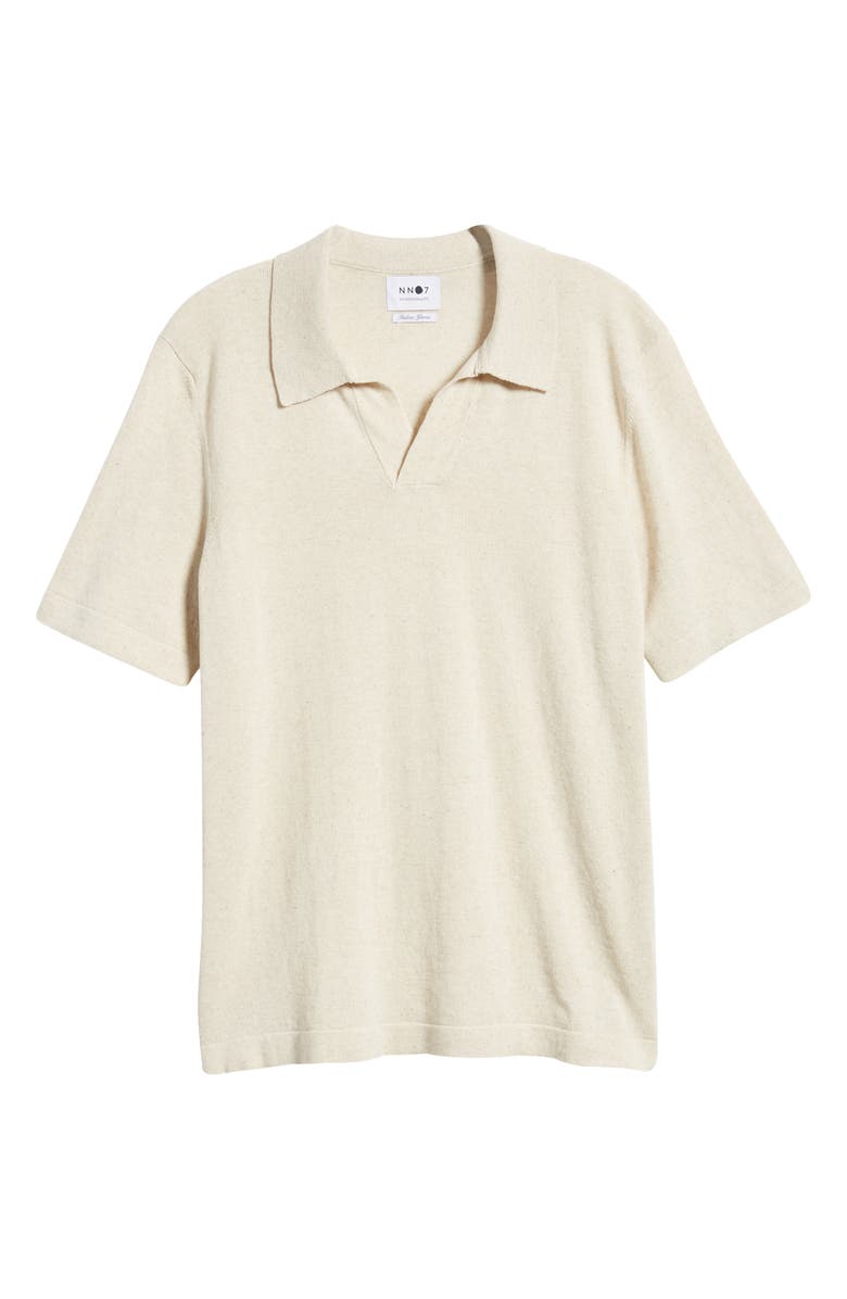 NN07 Ryan 6311 Cotton & Linen Johnny Collar Polo, Alternate, color,