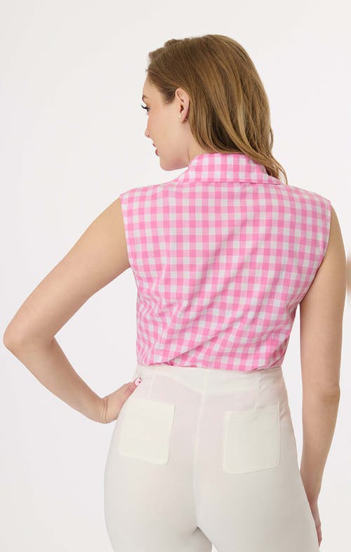 UNIQUE VINTAGE UNIQUE VINTAGE NOTCHED COLLAR COTTON BLOUSE