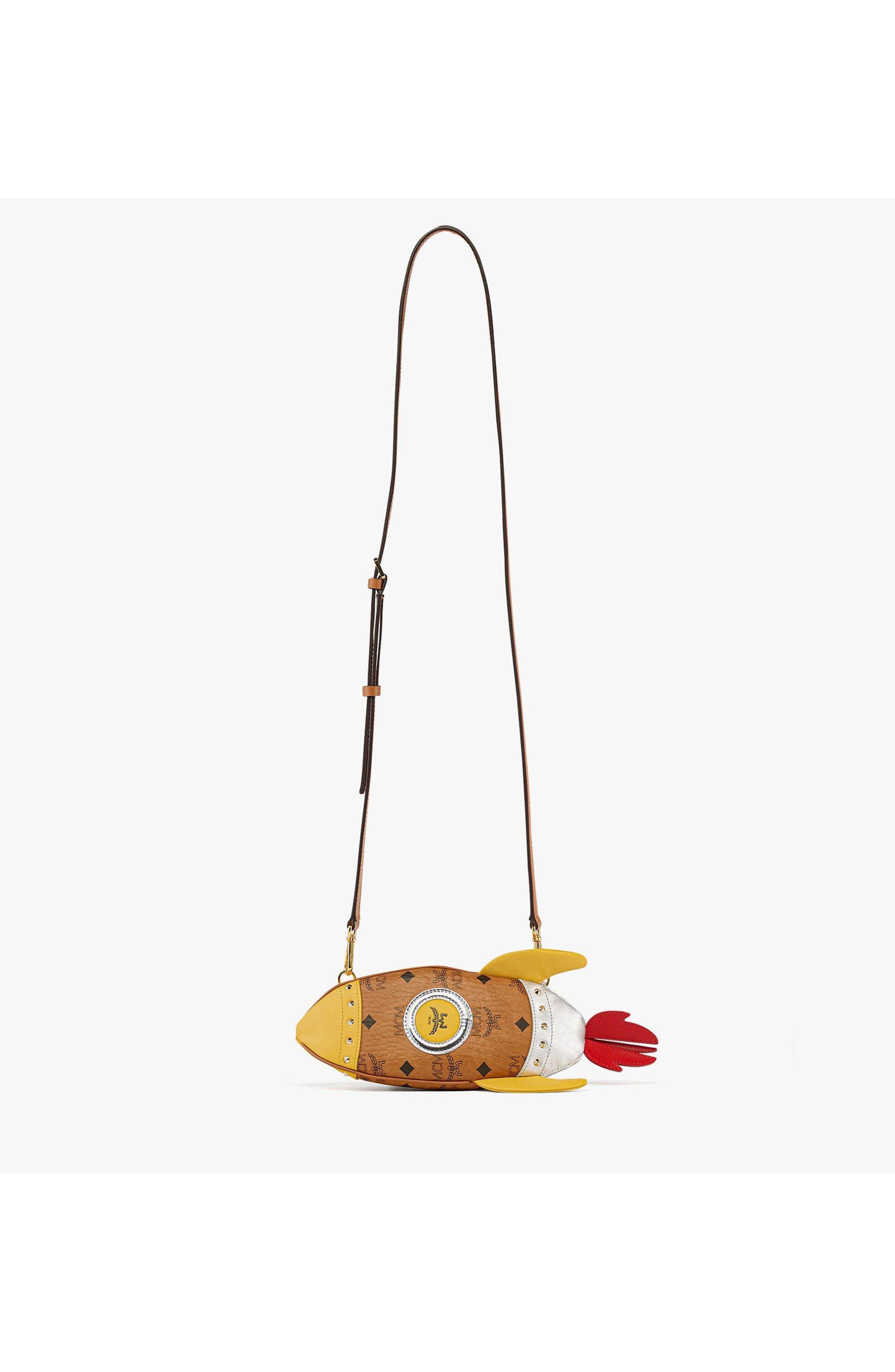 MCM Aren Rocket Crossbody in Visetos, Alternate, color, Brown