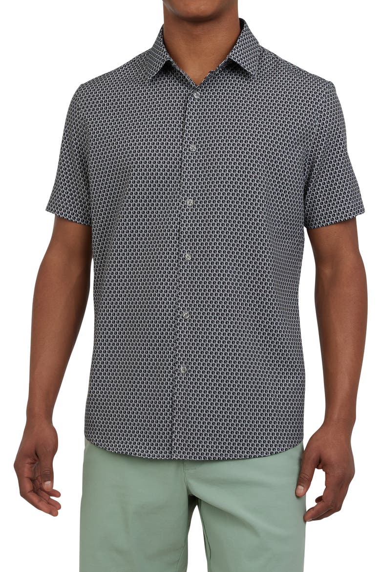 Abel Short Sleeve Button-Up Shirt, Main, color, SIDEWALK