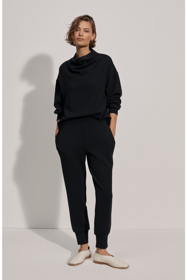 Brushed Rib Slim Cuff 25-Inch Pants, Alternate, color, BLACK