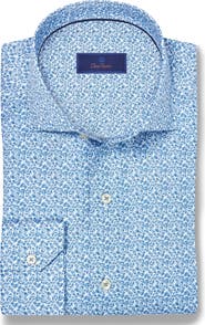 David Donahue Micropaisley Print Sport Shirt