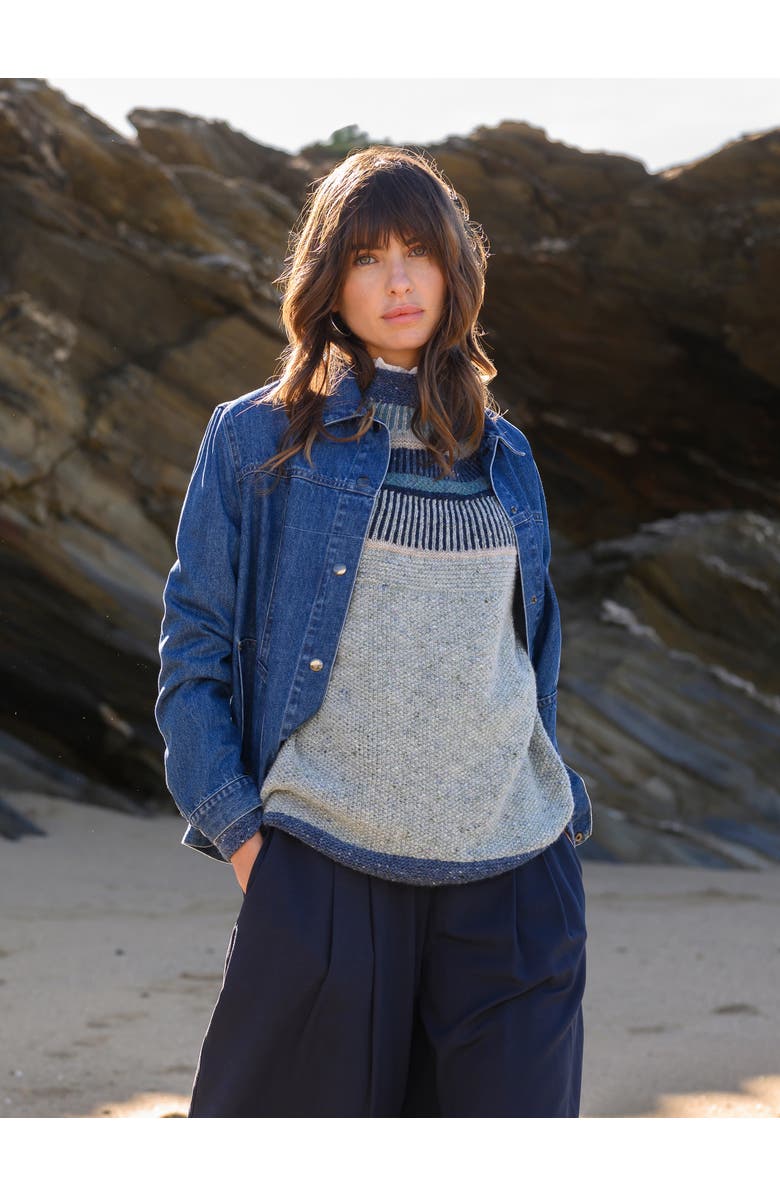 Celtic & Co. Statement Donegal Wool Sweater, Alternate, color, Sage