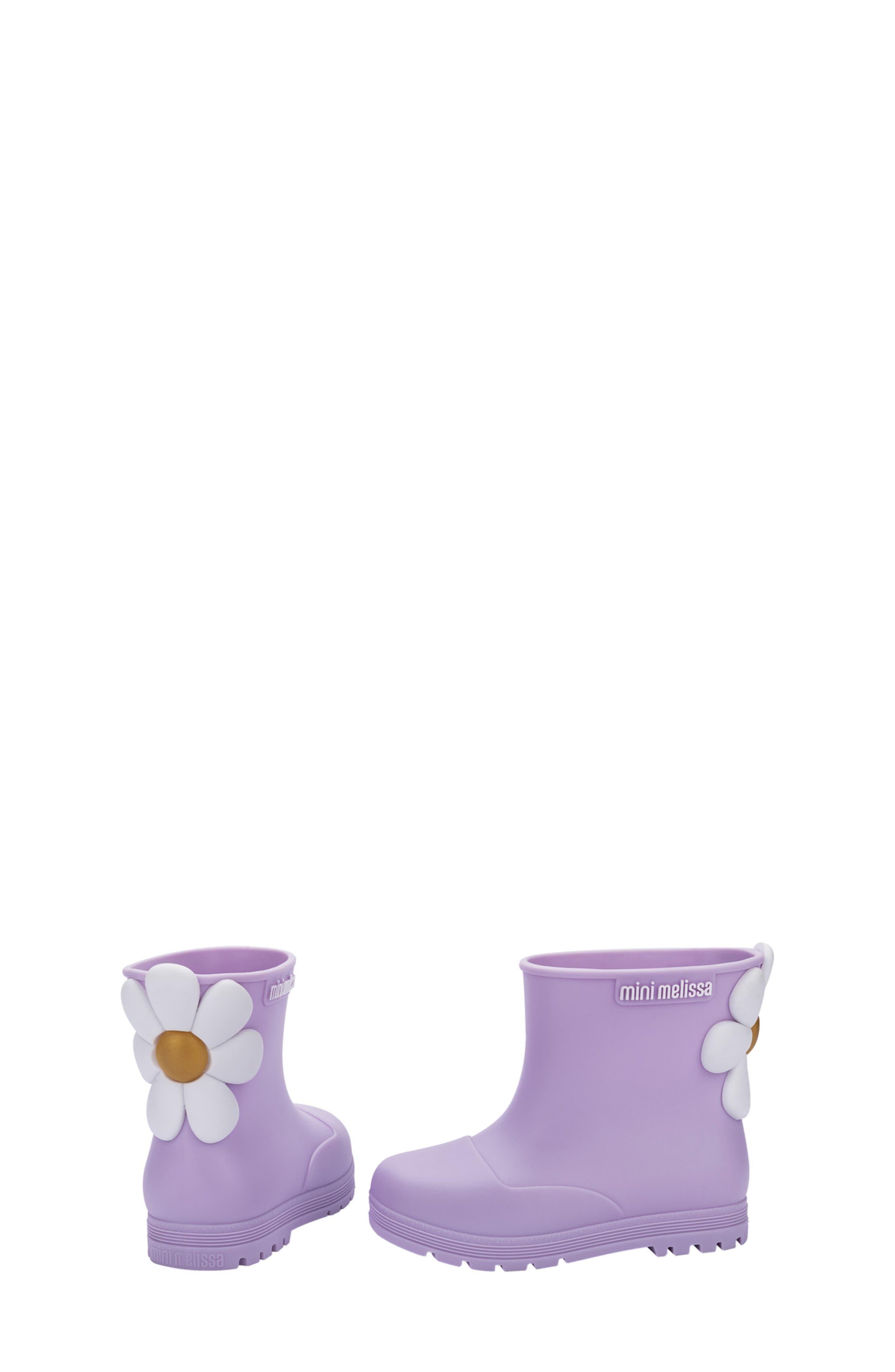 Kids' Welly Bloomy Waterproof Rain Boot, Alternate, color, LILAC/ WHITE