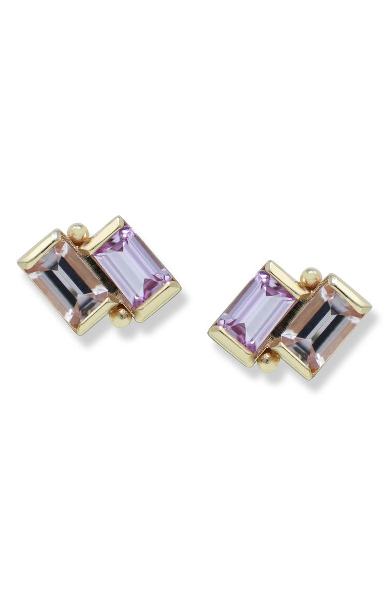 Anzie Cléo Deux Carré Stud Earrings, Main, color, Pink