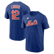 Nike Men's Nike Francisco Lindor Royal New York Mets Cooperstown Collection Name & Number T-Shirt