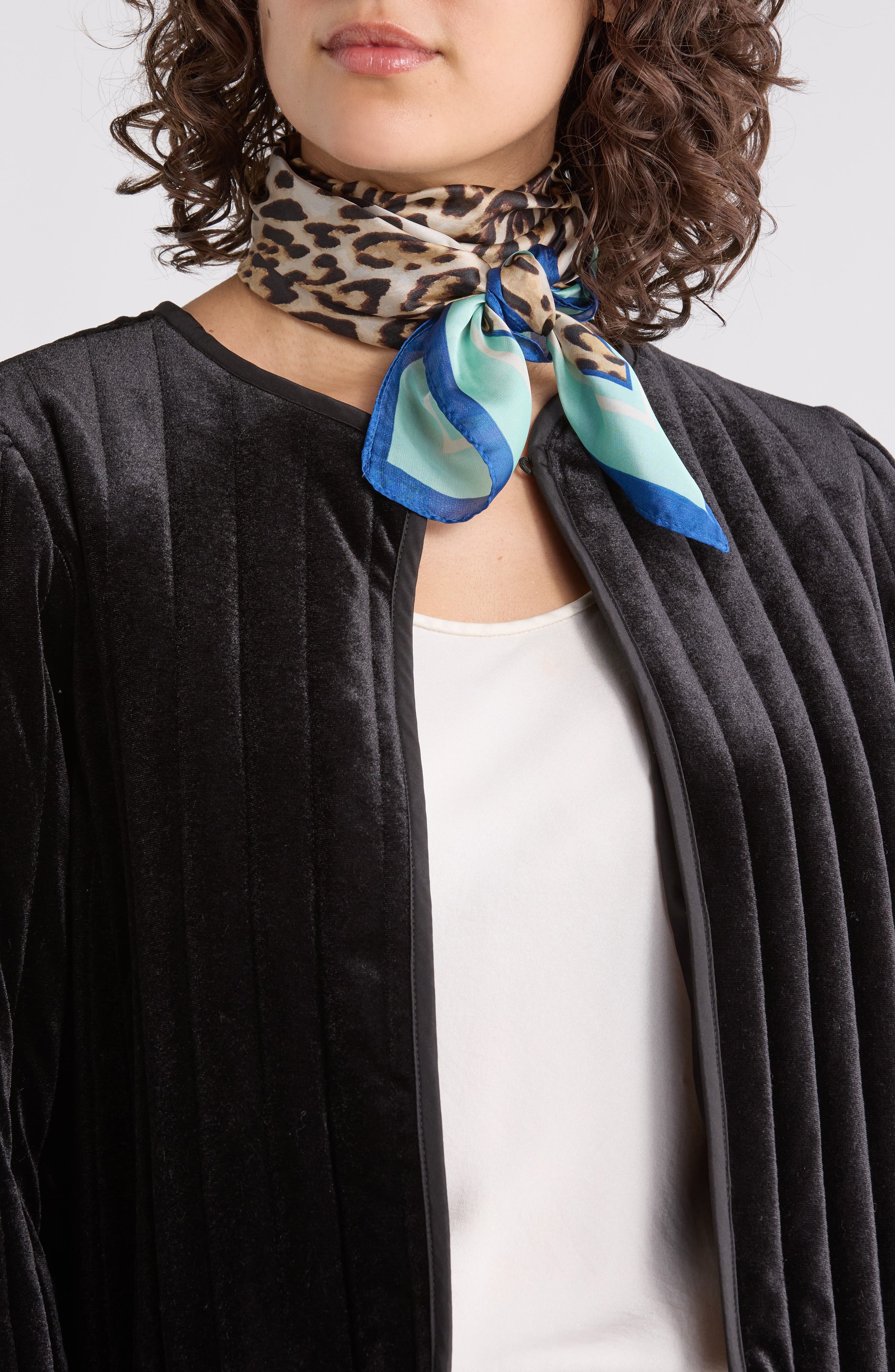 Vince Camuto Leopard Border Square Scarf