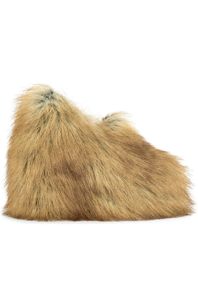 AZALEA WANG Jaeke Faux Fur Wedge Pump, Alternate, color, Brown