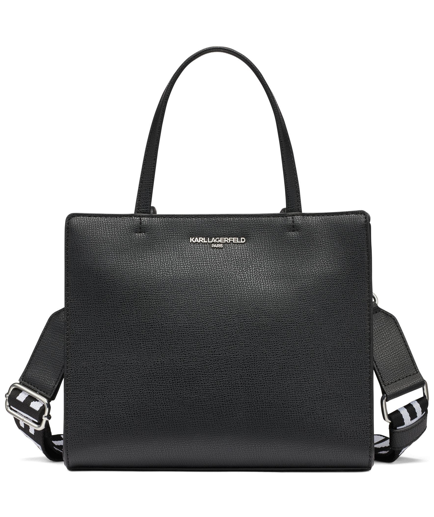 KARL LAGERFELD PARIS Maybelle Satchel, Main, color, Black/Silver
