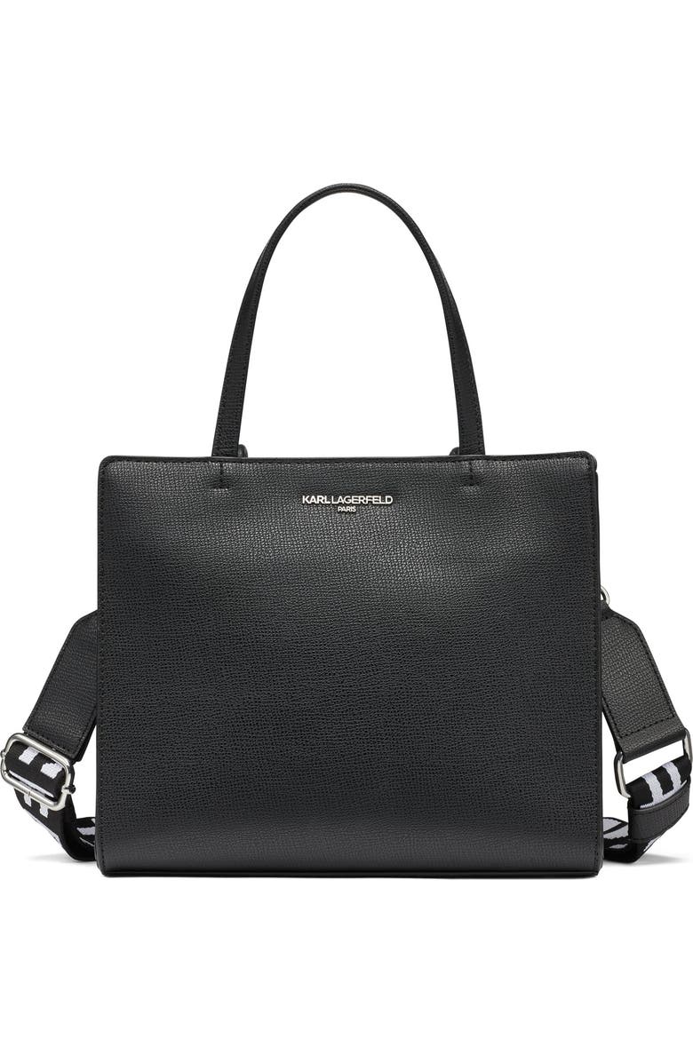 KARL LAGERFELD PARIS Maybelle Satchel, Main, color, Black/Silver