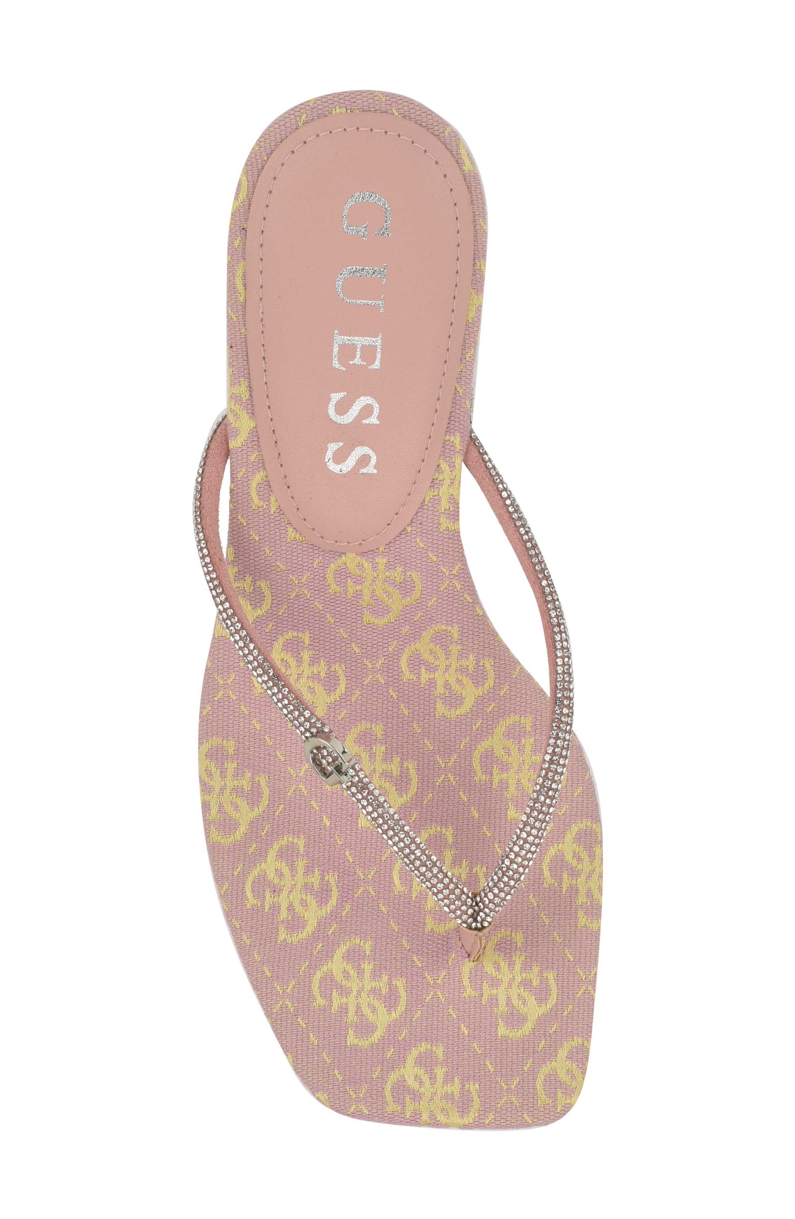 GUESS Crystal Embellished Sandal, Alternate, color, Light Pink