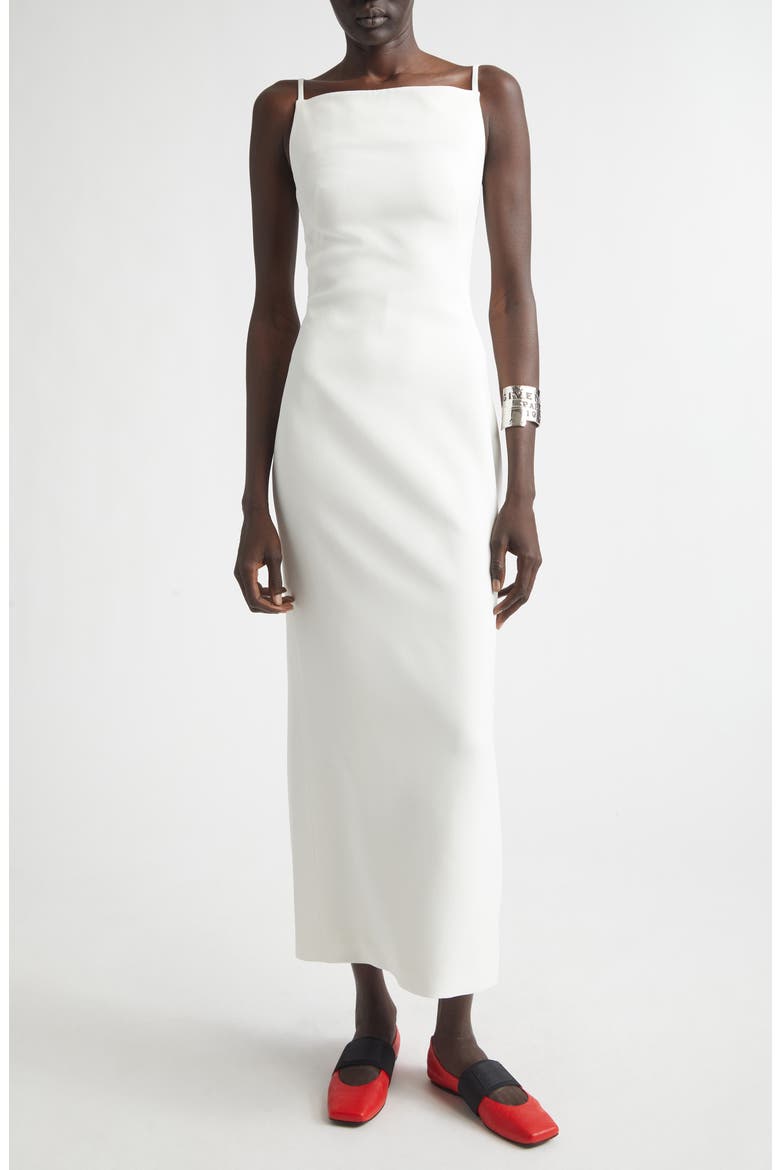 Sliced Crepe Cady Column Dress, Main, color, IVORY