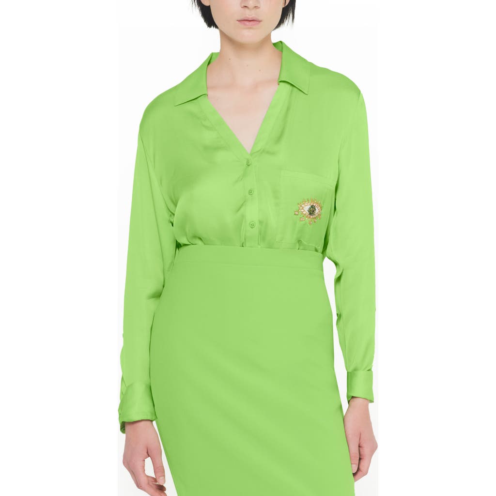 As By Df Evil Eye Blouse In Paradise Green